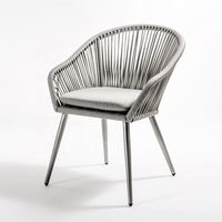 Chaise de patio en aluminium avec coussin résistant aux UV, design moderne et élégant, pour cour de villa extérieure, résistante à l'eau
