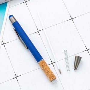 Wholesale Custom Logo 1.0Mm Wood-Grain Ballpoint Multi-Color Retractable Aluminum Bar <b>Pens</b> With Touchscreen Functionality - Product Image 4