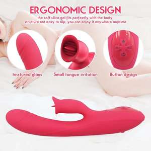 जीभ के साथ महिलाओं के लिए शक्तिशाली g स्पॉट खरगोश वाइब्रेटर उत्तेजक डिल्डो वयस्क महिला के लिए सेक्स खिलौने - Product Image 5