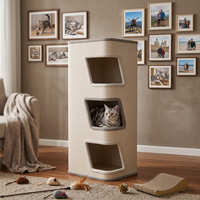 Lit pour chat de luxe en bois massif, minimaliste et moderne, lavable, chaud pour l'hiver, idéal pour chambre à coucher ou salon
