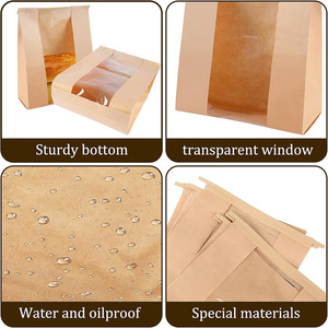 Túi bánh mì giấy cho Kraft tự chế với cửa sổ túi bánh mì bột chua với dải thiếc cho Cookie hạt cà phê bánh - Product Image 3