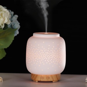 Lampe d'aromathérapie en céramique, diffuseur d'huiles essentielles en céramique à grain de bois pour la maison, humidificateur d'air frais à ultrasons - Product Image 6