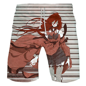 Shorts de bain en coton pour garçons, imprimé 3D Black Butler Dikamura, shorts de plage pour hommes, imprimé Anime, Harajuku Boardshorts - Product Image 2