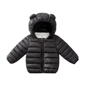 Finalz winter toddler boys snowsuit coats bear ears cotton hooded down jacket for baby girl