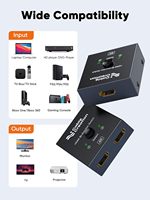 Commutateur HDMI bidirectionnel CableCreation 4K 60Hz 2x1 1x2, non simultané, avec garantie de 12 mois pour PS5, Xbox, PC