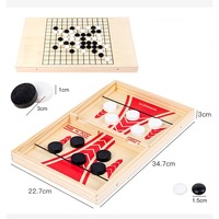 Jeu de société éducatif 3-en-1 en bois et marbre Sunshine, avec catapulte et duels, pour l'interaction parent-enfant - Vente chaude