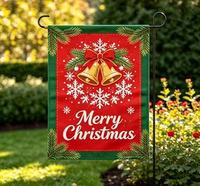 Drapeaux de jardin/terrasse personnalisés pour Noël et les fêtes d'hiver, en polyester double face de haute qualité, 12*18 pouces.
