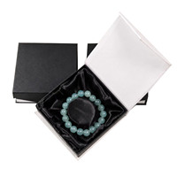 Boîte cadeau noire personnalisée pour bijoux avec insert en satin, emballage de luxe pour bracelets destiné à la vente au détail et aux présentoirs de marque