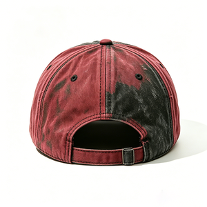 Casquette Dad Hat Bicolore Vintage Effet Vieilli en Toile de Coton Lavée avec Bordure Effilochée Unisexe pour Broderie et Lettres - Product Image 6