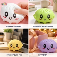 Jouet Squishy en Silicone en Forme de Dumpling, à Remontée Lente, Anti-Stress, à Presser, Forme Alimentaire Kawaii, Cadeau pour les 14 Ans et Plus