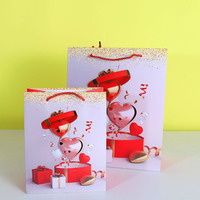 Sac en papier Omet 3D rose en forme de ballon d'amour, cadeau pour la Saint-Valentin
