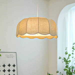 Lampe suspendue en feuille de <span class=keywords><strong>bananier</strong></span>, abat-jour en tissu festonné, cordon réglable, style nordique moderne pour salon - Product Image 4