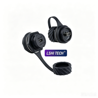 Conector USB Hembra Mini Impermeable IP67 SHITECH M20 con Enchufe Protector para Aplicaciones Industriales y Exteriores