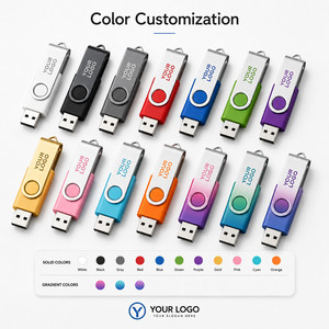 แฟลชไดรฟ์ USB หมุนได้ 360 องศา พร้อมโลโก้สั่งทำ สำหรับของขวัญส่งเสริมการขายทางธุรกิจ  ความจุ 64GB 32GB - Product Image 2