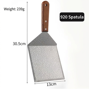 Spatule DF30 en métal, couteau à mastic 30,5 cm x 13 cm, manche en bois, outil ménager durable, pelle, outils de cuisine - Product Image 1