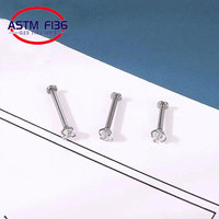 Ensemble de boucles d'oreilles G23 en titane, clou d'oreille en Zircon, Septum, Tragus, Cartilage, Piercing, lèvres, nez, anneau, bijoux de mode