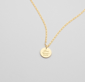 Collar de Acero Inoxidable con Colgante Personalizado en Forma de Barra, Círculo o Rectángulo, con Mensaje Grabado y Escritura a Mano - Product Image 4