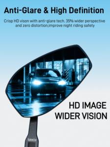Kewig mới đua xe máy chống chói & chống sương mù gương chiếu hậu đa hướng thiết kế trục đa hướng - Product Image 4