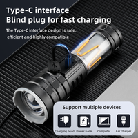 Lampe torche LED laser blanche multifonction ultra-lumineuse, rechargeable, étanche, longue portée, pour usage extérieur et domestique