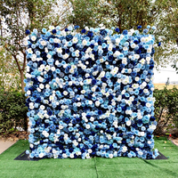 Mur de fleurs artificielles décoratif personnalisé pour événements de mariage, rose, blanc, pivoine, hortensia, 8 x 8 pieds