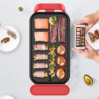 MLD 2026 Panggangan BBQ Korea Elektrik Portabel Tanpa Asap 1800W Lapisan Anti Lengket Dapat Dilepas Pengatur Suhu Digital