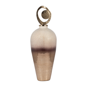 Vaso Decorativo in Vetro con Coperchio a Spirale in Metallo, Vaso Alto per Fiori, per Soggiorno, Arredamento Casa, Decorazione Camera da Letto - Product Image 4