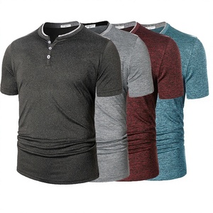 T-shirts Henley pour hommes, respirants, doux, tricotés, décontractés, à manches courtes, légers, boutonnés, séchage rapide pour l'été - Product Image 2