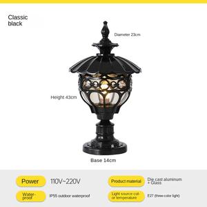 Lampe de porte à LED moderne d'extérieur Antique Colonne lumineuse Base E27 Usine Vente en gros Verre IP65 pour paysage extérieur Poteau de porte principale - Product Image 3