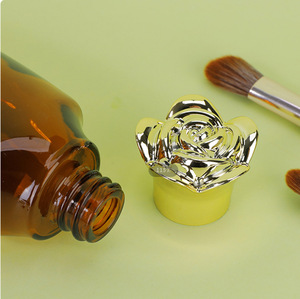 Rỗng Hổ Phách Đôi Bầu Phẳng Hình Thủy Tinh Nhỏ Giọt Nước Hoa Tinh Dầu Huyết Thanh Con Lăn Khử Mùi Cuộn Trên Chai Thủy Tinh Với Nắp - Product Image 3