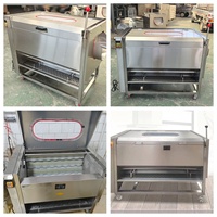 Industriële groentewasmachine Aardappelwas- en schilmachine 1000kg/u Rolborstelschillerwasser voor wortelgroenten