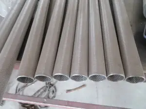 Cilindros de filtro de acero inoxidable perforados, tubo de malla de alambre sinterizada con agujero redondo multicapa