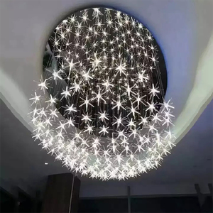 Lámpara de araña de iluminación, mesa de comedor <span class=keywords><strong>rectangular</strong></span> moderna, lámpara de araña <span class=keywords><strong>LED</strong></span> de cristal de Murano ámbar, luces colgantes de techo para <span class=keywords><strong>cocina</strong></span> casera - Product Image 6