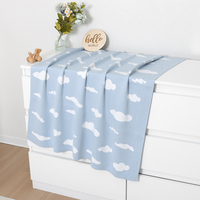 Couverture pour bébé Mimixiong OEKO-TEX, en coton doux, motif nuage, jacquard, crochetée, pour nouveau-né, souvenir de bébé