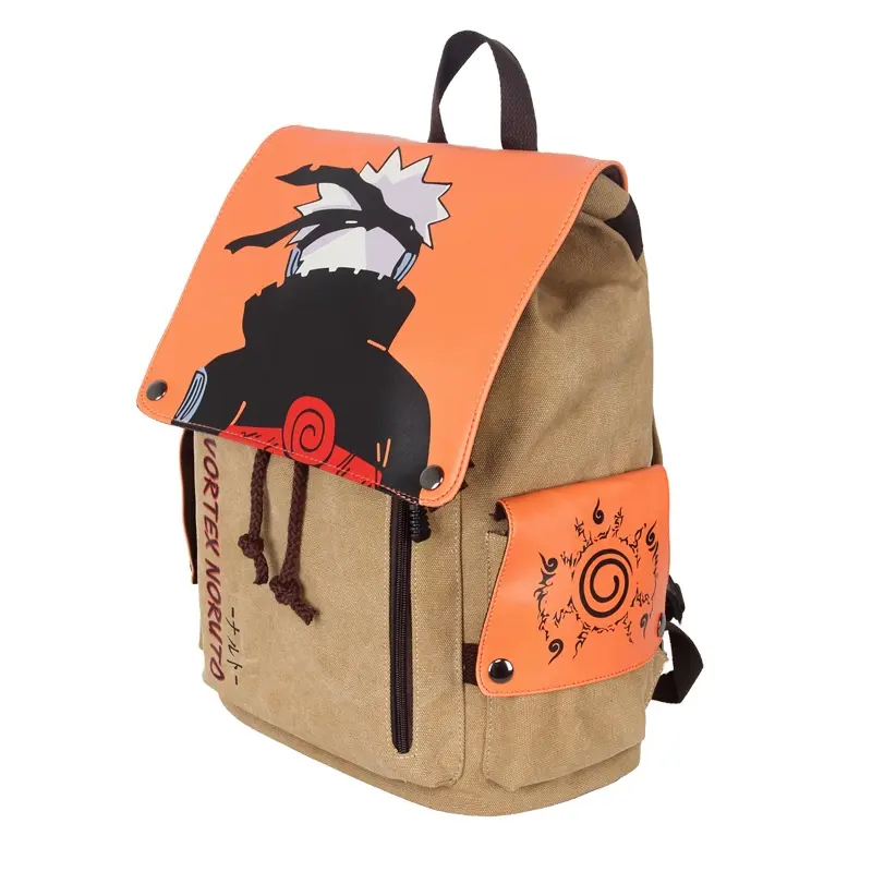 Cartoon Narutos write wheel eye Student school bag Anime Canvas Double Shoulder Backpack school bag