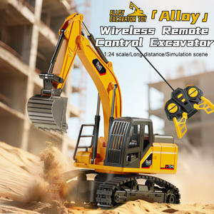 Niños Niñas Diecast juguetes vehículos de construcción 1:24 simulación eléctrica inalámbrica Rc excavadora de aleación excavadora con luz y sonido - Product Image 2