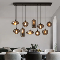 Lustre suspendu décoratif de plafond en verre LED personnalisé de style nordique moderne pour salle à manger et bar