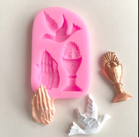 Trophée Paix Colombes Clap Silicone Moule Fondant Gâteau Jante Décoration Chocolat Moule