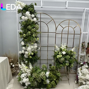 Arco de Flores Artificiales LEDA para Jardín con Soporte Metálico, Arco de Flores de Seda de Alta Simulación con Fondo de Vegetación Verde - Product Image 2