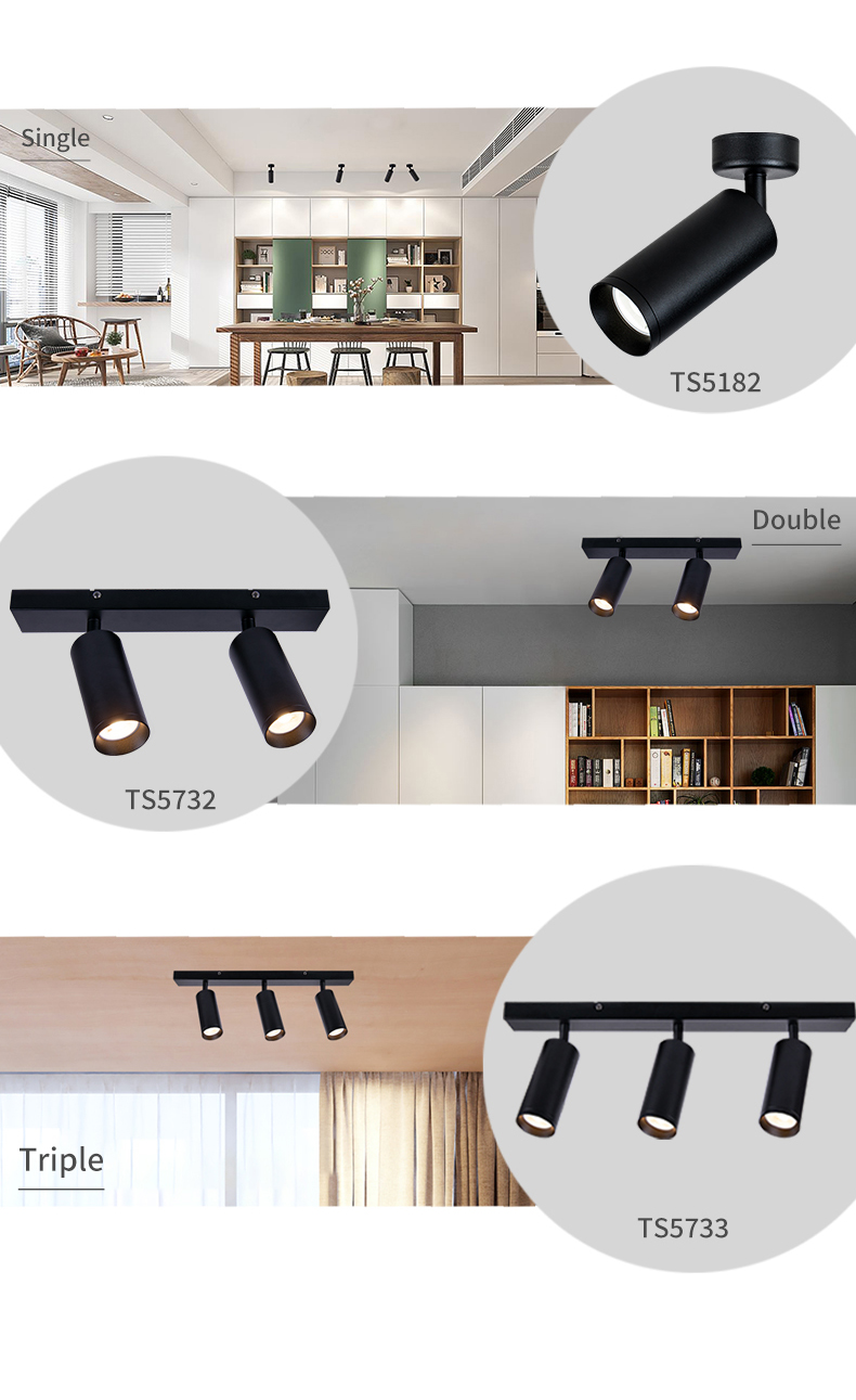 IP20 Surface Mounted Adjustable Downlight Commercial Double Head Spotlight