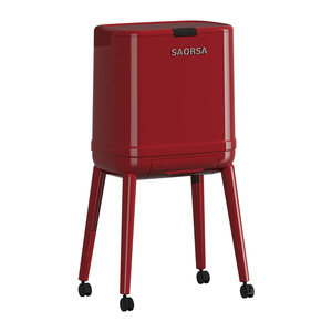 Sadrsa Tall Trash Can Rectangular With Lid And Wheels For Kitchen Living Room Indoor Use Large Size - Product Image 5