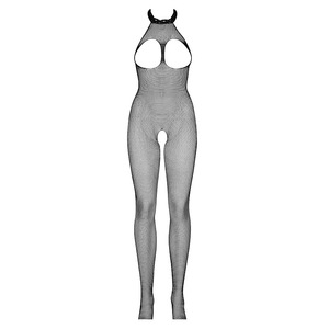 Bodystocking Jaring Ikan Wanita dengan Kerah Halter, Lingerie Transparan Tanpa Crotch dengan Potongan Cutout - Product Image 5