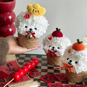 Coffret cadeau chiot meilleurs amis Roses éternelles haut de gamme vraies fleurs préservées pour cadeau d'anniversaire fête des enfants 61 Roses - Product Image 3