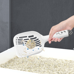 Cuchara para arena para gatos Pala grande de plástico Agujeros pequeños Cuchara para arena para gatos grande y simple - Product Image 3