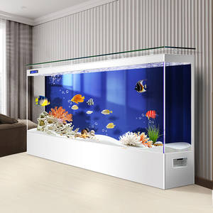 Large Floor-standing Wall-mounted Lighted Rectangular Ultra-clear Glass <strong>Fish</strong> <strong>Tank</strong> Rectangular Aquarium for Living Room - Product Image 3