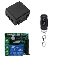 Interruptor de Control Remoto Inalámbrico RF de 1 Canal con Relé de 10A y DC12V, Transmisor con Módulo Receptor de 433mhz y Control Remoto LED