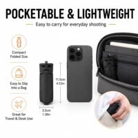 Mini trépied pliable à une pression avec vis 1/4, poignée portable pour appareil photo, idéal pour les vlogs, les voyages et la prise de vue sur bureau