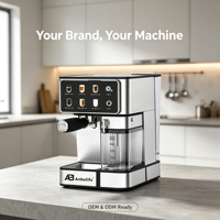 Machine à café expresso Anbolife à double chaudière avec thermocouple, écran tactile, mousseur à lait automatique, carafe à lait amovible, compatible OEM