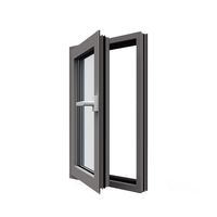 Marco de aluminio con rotura de puente térmico de diseño moderno, puertas de ventanas abatibles abiertas con doble acristalamiento para apartamento, calificado Energy Star
