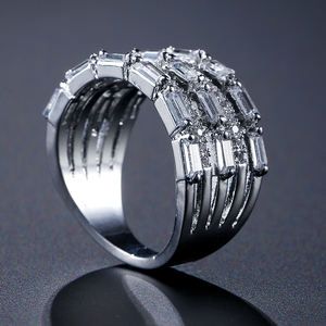 Bagues en zircone cubique RAKOL RP1041, bagues en argent avec diamants pour femmes - Product Image 5