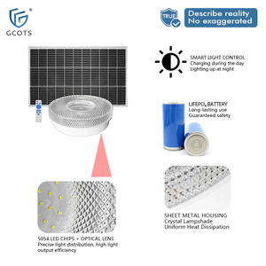 Indoor Solar Aluminum Acrylic LED <b>Ceiling</b> <b>Light</b> <b>Remote</b> <b>Control</b> Safe Lithium Iron Phosphate Battery Luxurious Diamond-shaped - Product Image 2